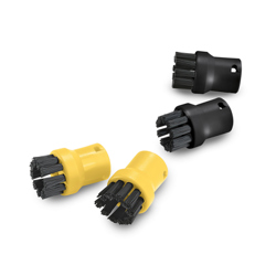 Steam Cleaner Pack Round Bristle Detail Nozzles � Pack of Four (2 Red 2 Black