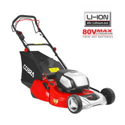 Cobra RM51SP80V 51cm 80v Cordless Rear Roller Lawn Mower with Batteries & Chargers (Self Propelled)