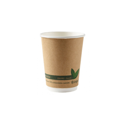 8oz Kraft Compostable Double Wall Cups