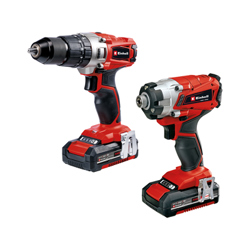 Einhell 18V Cordless Combi Drill & Impact Driver Twin Pack with 2 x 2.0Ah Batteries & Charger
