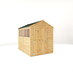 Mercia Woodsman Shiplap Apex Wooden Shed 8 x 6 - Glass Glazing