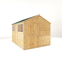 Mercia Woodsman Shiplap Apex Wooden Shed 10 x 8 - Glass Glazing