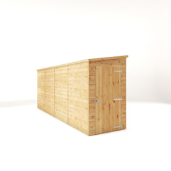 Mercia Shiplap Pent Wooden Shed 16 x 4 - Windowless