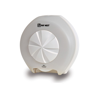 80306 Bay West Revolution White Translucent 3 Roll Toilet Tissue System Dispenser