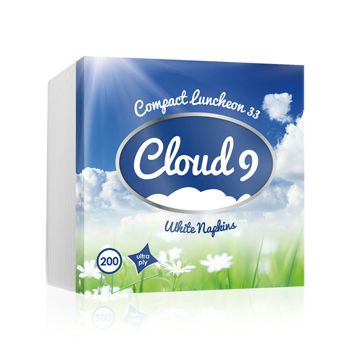 Cloud 9 UltraPly 33cm White Napkins (Box of 2000)