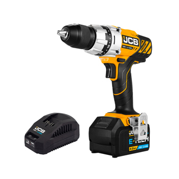 JCB 18V Cordless Drill Driver with 4.0Ah Battery & Charger