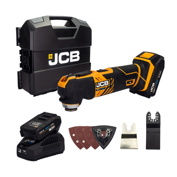 JCB 18V Cordless Multi-Tool with 2.0Ah Battery, Charger & Case