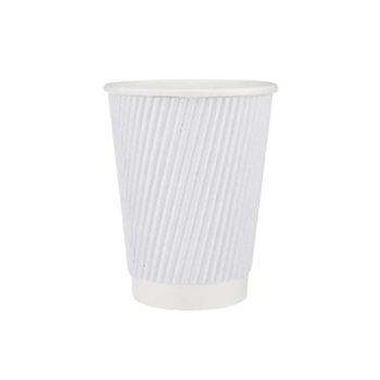 8oz White Ripple Cups