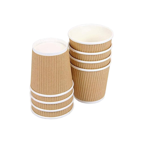 8oz Brown Ripple Cups