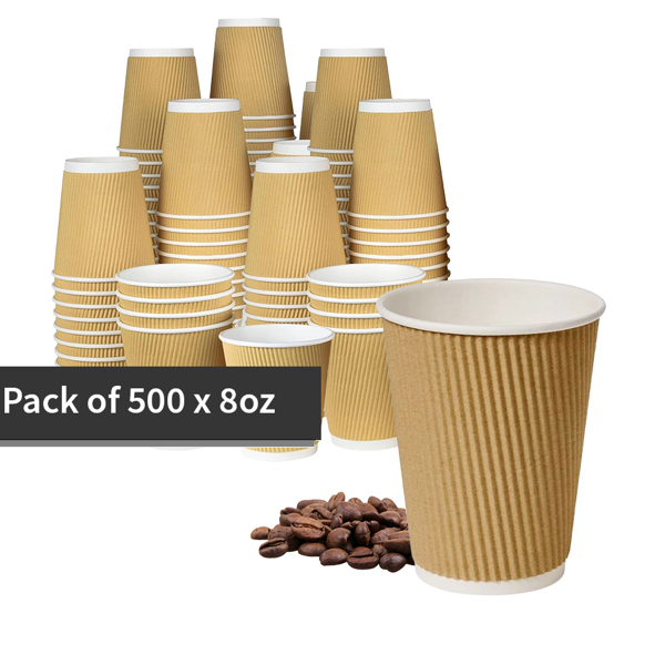 8oz Brown Ripple Cups