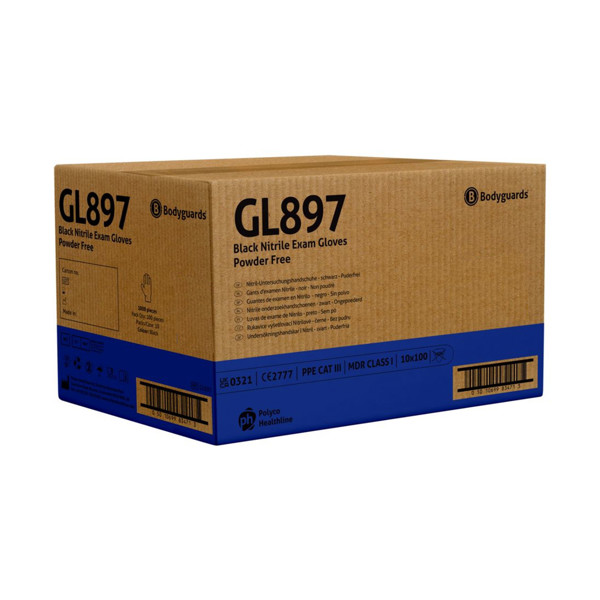 Black Nitrile Powder Free Gloves (X Large)