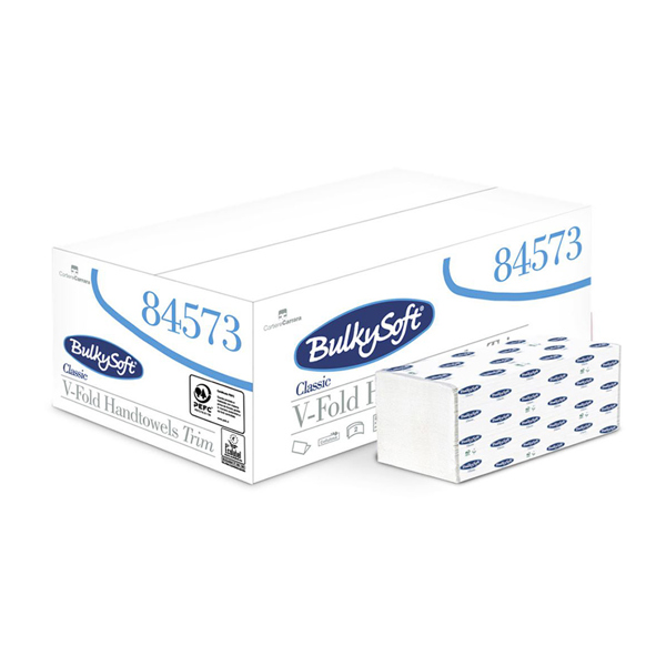 BulkySoft V Fold Trim 2Ply White Hand Towels