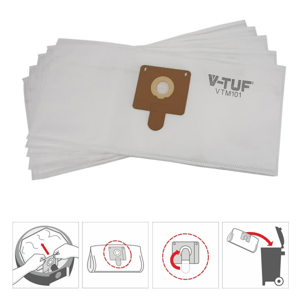 V-TUF VTM101 M-Class Vacuum Bags (Pack of 5)