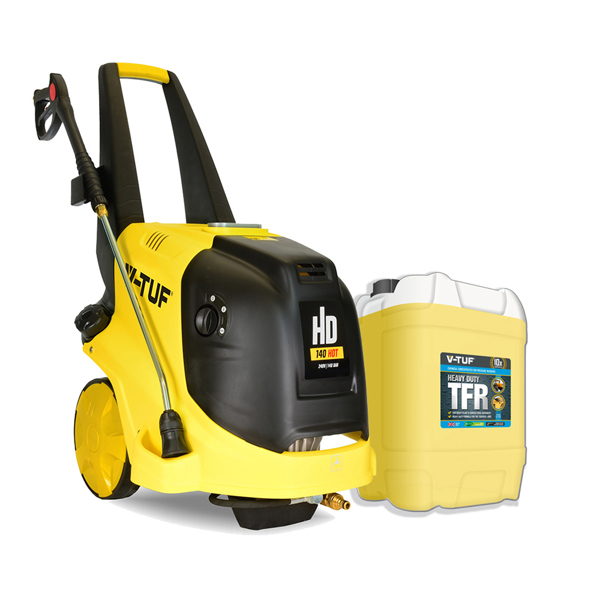 V-TUF HD140HOT Pressure Washer & Heavy Duty TFR / Machine Cleaner (20L) Combo