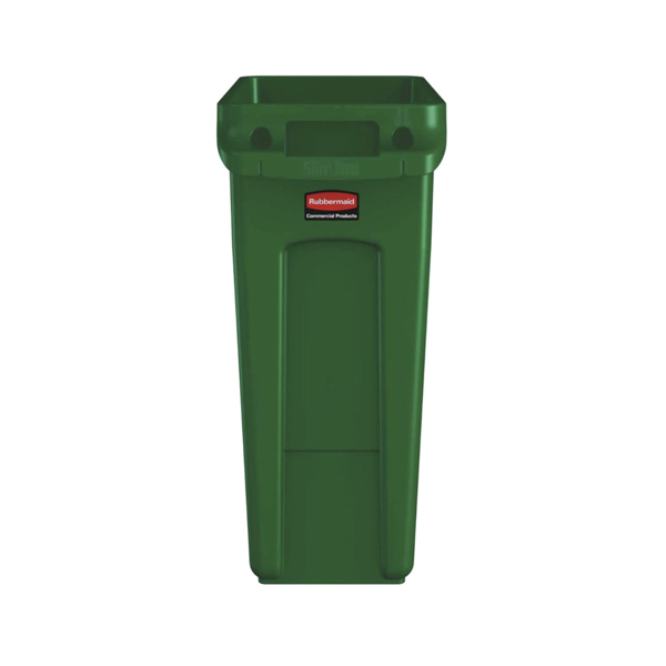 Rubbermaid Slim Jim Vented Waste Bin 87L (Green)