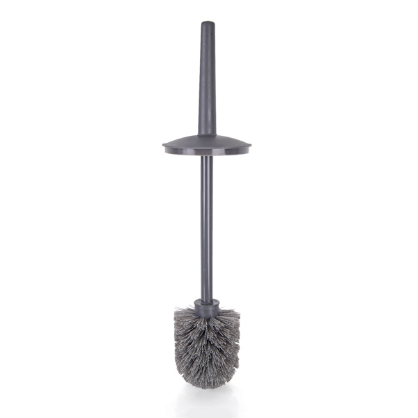 Toilet Brush & Enclosed Holder Set with Antibacterial Bristles