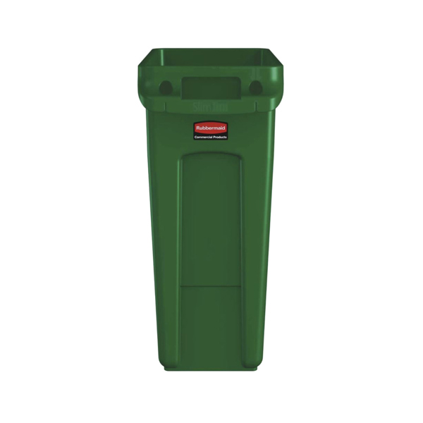 Rubbermaid Slim Jim Vented Waste Bin 60L (Green)