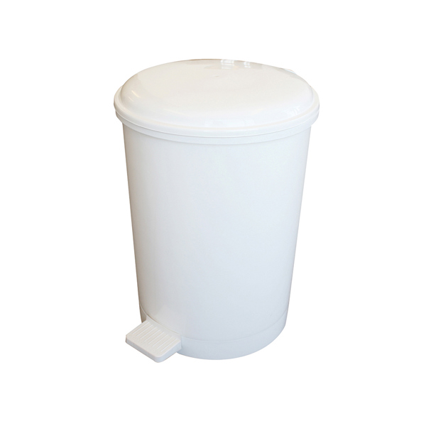 Cleanstore 40L White Plastic Pedal Bin