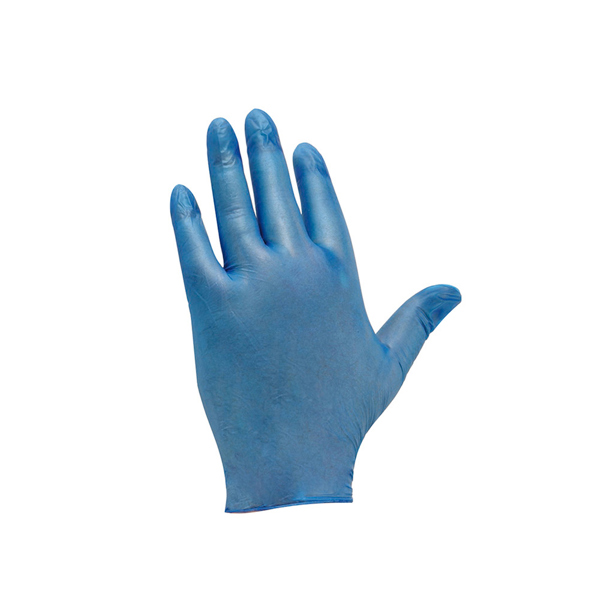 Powdered Blue Vinyl Gloves (Large)