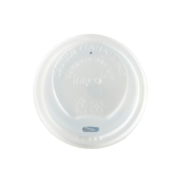 White Compostable Sip-Thru Lid (for 8oz cups)