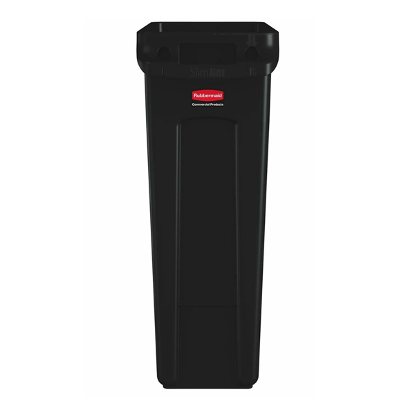 Rubbermaid Slim Jim Vented Waste Bin 87L (Black)