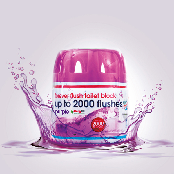 Ecozone Forever Flush 2000 Purple Toilet Block (Twin Pack)