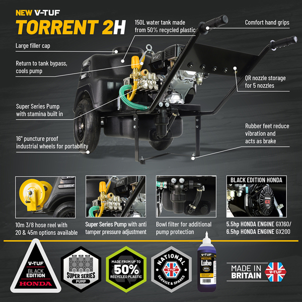 V-TUF TORRENT 2H Pressure Washer with Bowser