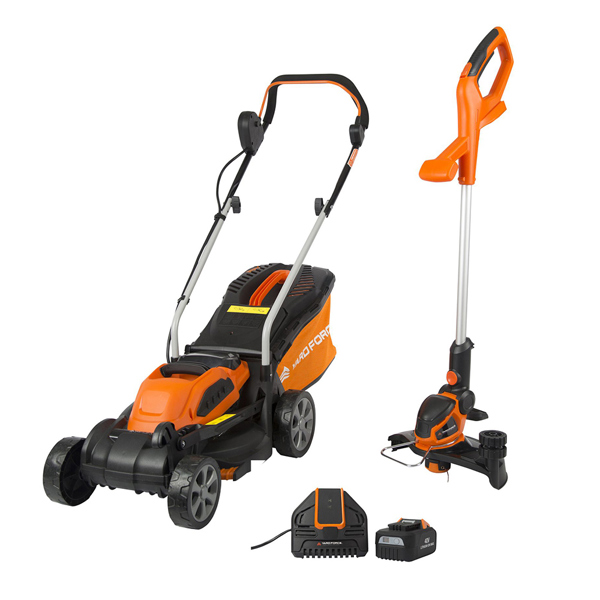 Cleanstore Yard Force LM G32 32cm 40V Cordless Lawn Mower LT G30 40V Cordless Grass Trimmer with Battery Charger
