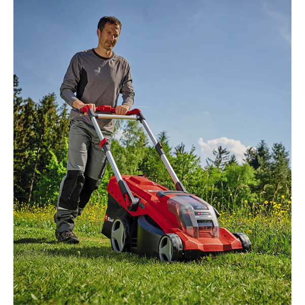 Einhell RASARRO 36/42 42cm 36V Cordless Lawn Mower with Batteries & Twincharger (Hand Propelled)