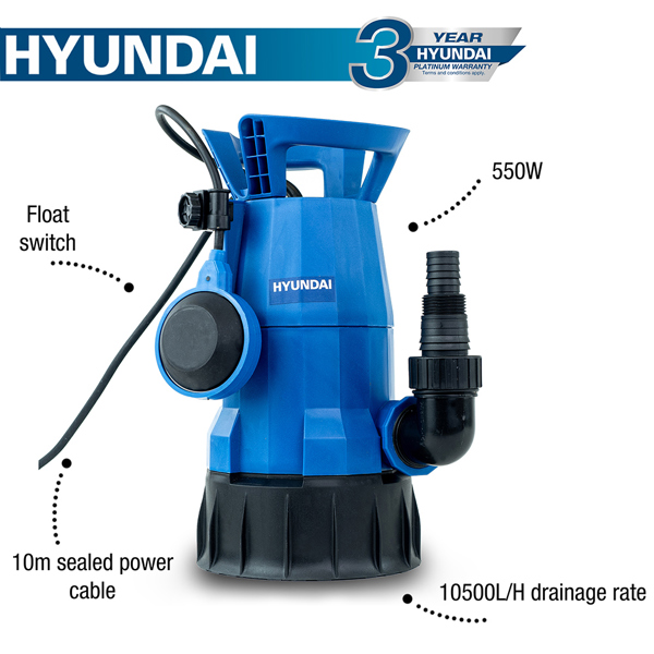 Hyundai HYSP550CD Electric Submersible Clean & Dirty Water Pump