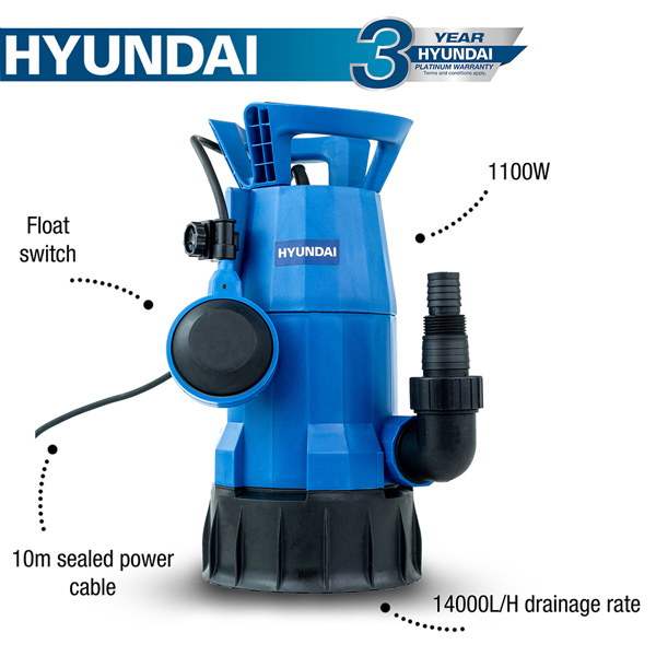 Hyundai HYSP1100CD Electric Submersible Clean & Dirty Water Pump