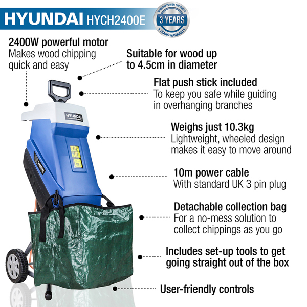 Hyundai HYCH2400E Electric Garden Shredder