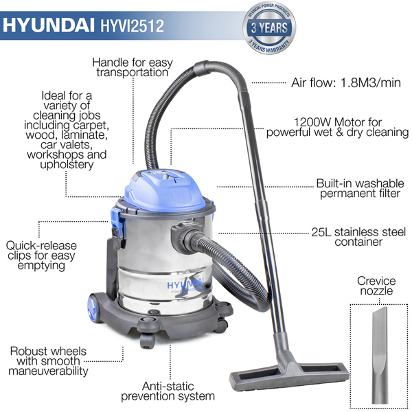 Hyundai HYVI2512 Wet & Dry Vacuum