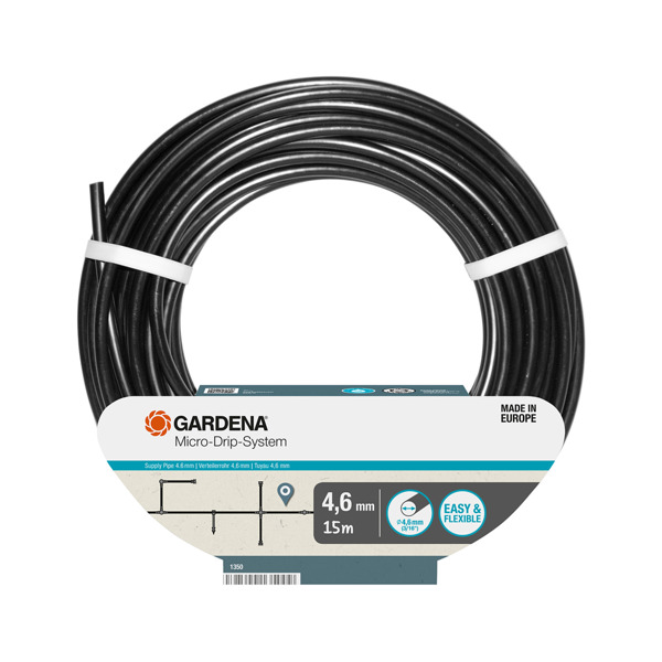 Gardena Micro-Drip 15m Supply Pipe (4.6mm)