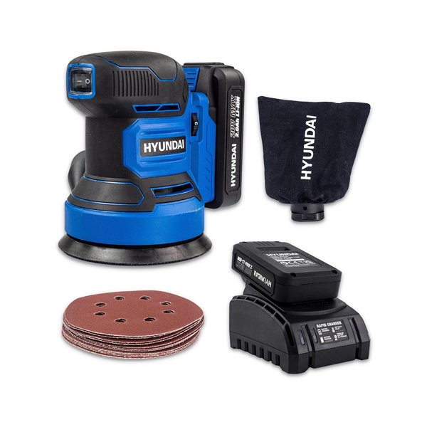 Hyundai HY2180 20V Cordless Rotary Sander with 2.0Ah Battery & Charger