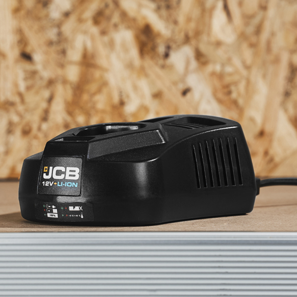 JCB 12V Cordless Combi Drill & Impact Driver Twin Pack with 2 x 2.0Ah Batteries, Charger & Case