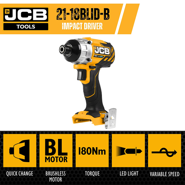 JCB 18V Brushless Cordless Impact Driver (Bare)