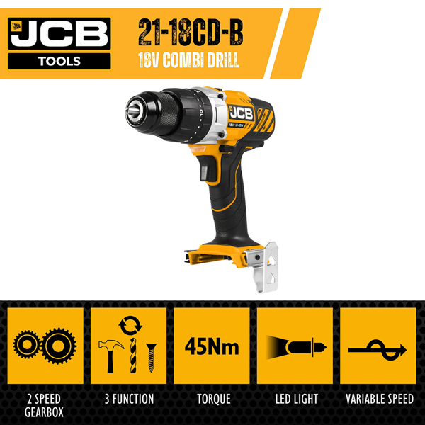 JCB 18V Cordless Combi Drill (Bare)