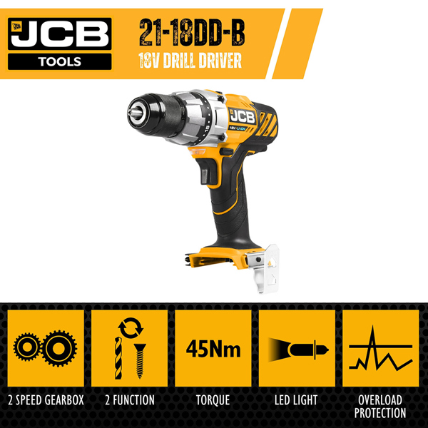 JCB 18V Cordless Drill Driver (Bare)