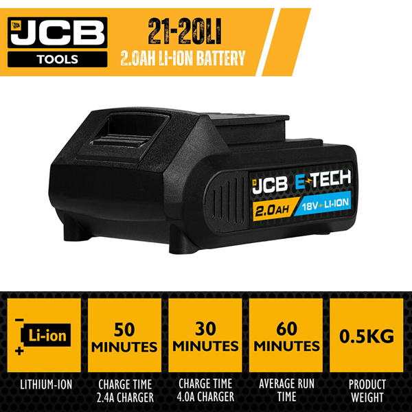 JCB 18V 2.0Ah Li-Ion Battery