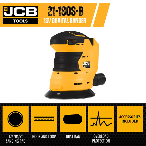 JCB 18V Cordless Random Orbital Sander (Bare)