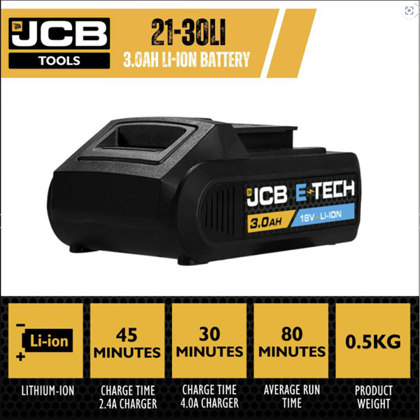 JCB 18V 3.0Ah Compact Li-Ion Battery