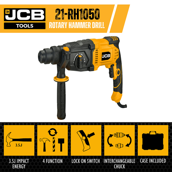 JCB 1050W Electric SDS Plus Rotary Hammer Drill