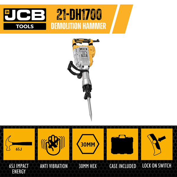 JCB 1700W Electric Demolition Hammer Drill