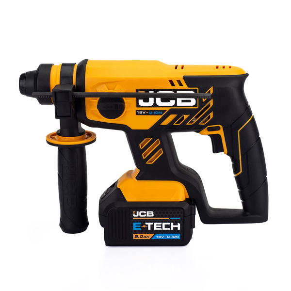 JCB 18V Brushless Cordless SDS Rotary Hammer Drill with 5.0Ah Battery, Charger, Kit Bag & Bit Set