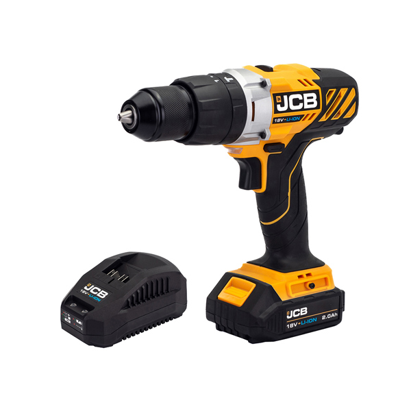 JCB 18V Cordless Combi Drill with 2.0Ah Battery & Charger