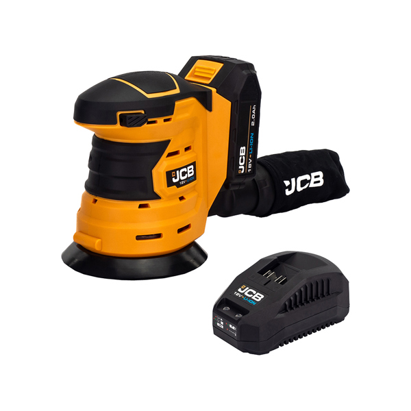 JCB 18V Cordless Orbital Sander with 2.0Ah Battery & Charger