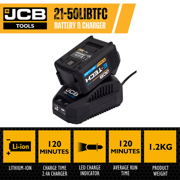 JCB 18V 5.0Ah Li-Ion Battery & Charger