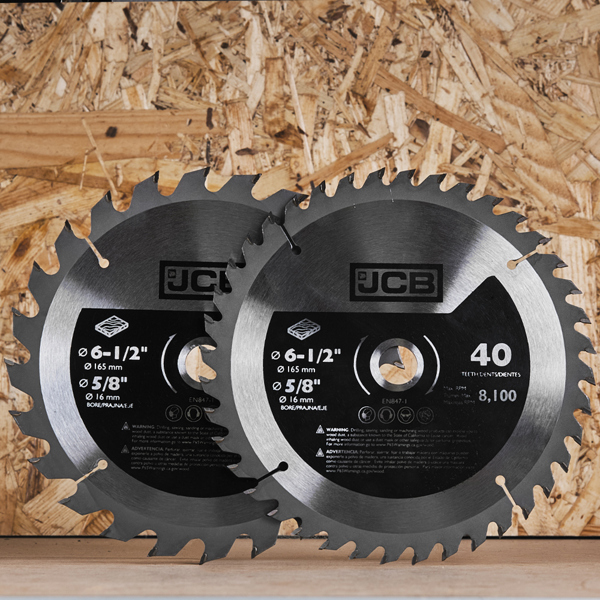 JCB 2-Piece TCT Wood Saw Blade Set (165mm)