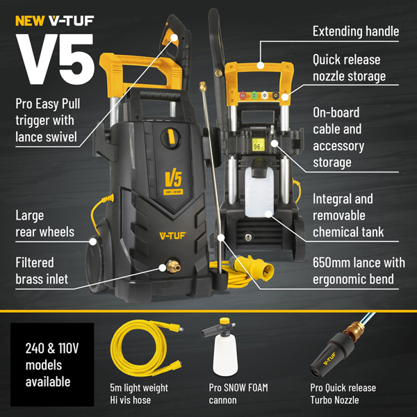 V-TUF V5 X2 Pressure Washer (240v)